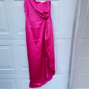 NWT OPT IVY SATIN ONE SHOULDER DRESS ASSYMETRICAL SIZE S